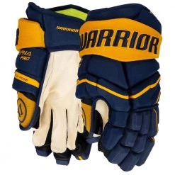 Warrior Alpha Pro Hockey Gloves - Senior -Hockey Gear World warrior alpha pro hockey gloves senior navy sport gold
